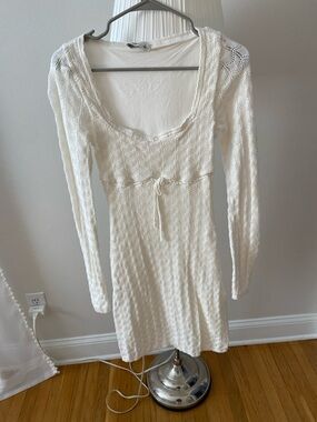White Knit Long-Sleeve Dress - Women